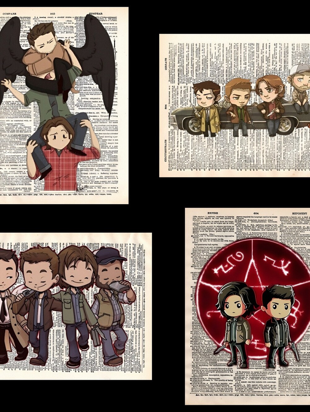 Supernatural Dictionary Book Page Art Decor